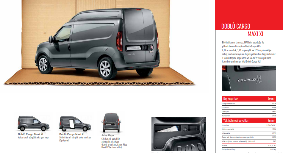 2022 Model Fiat Doblo Cargo Maxi Xl Govde