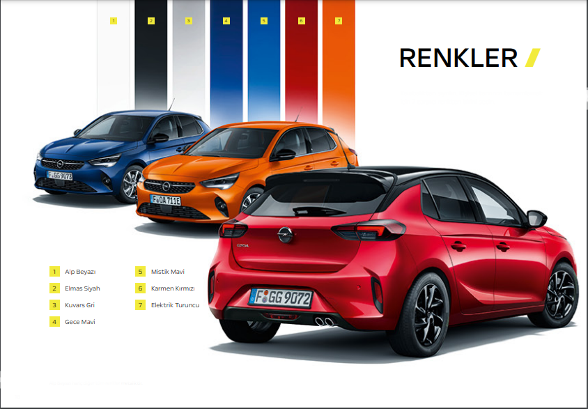 Opel Corsa 2022 Renkleri